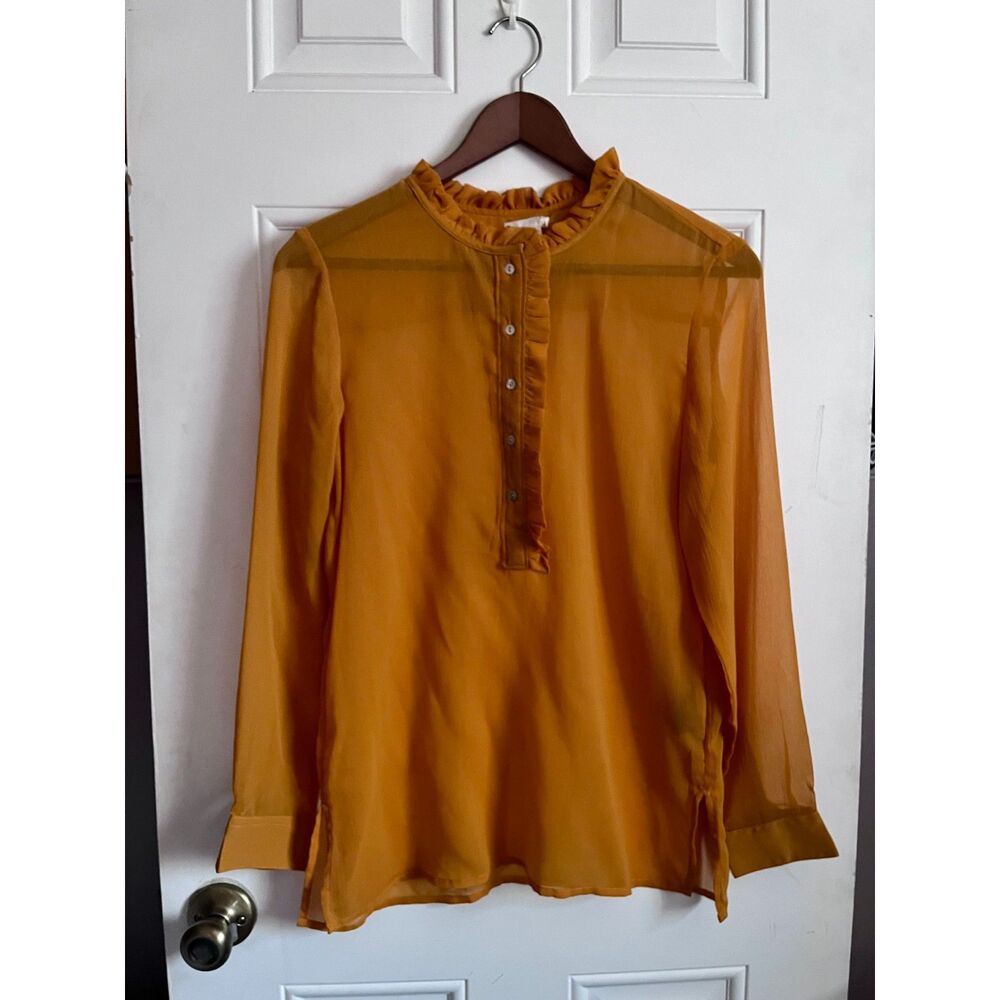 NWT H&M sheer yellow blouse size 6